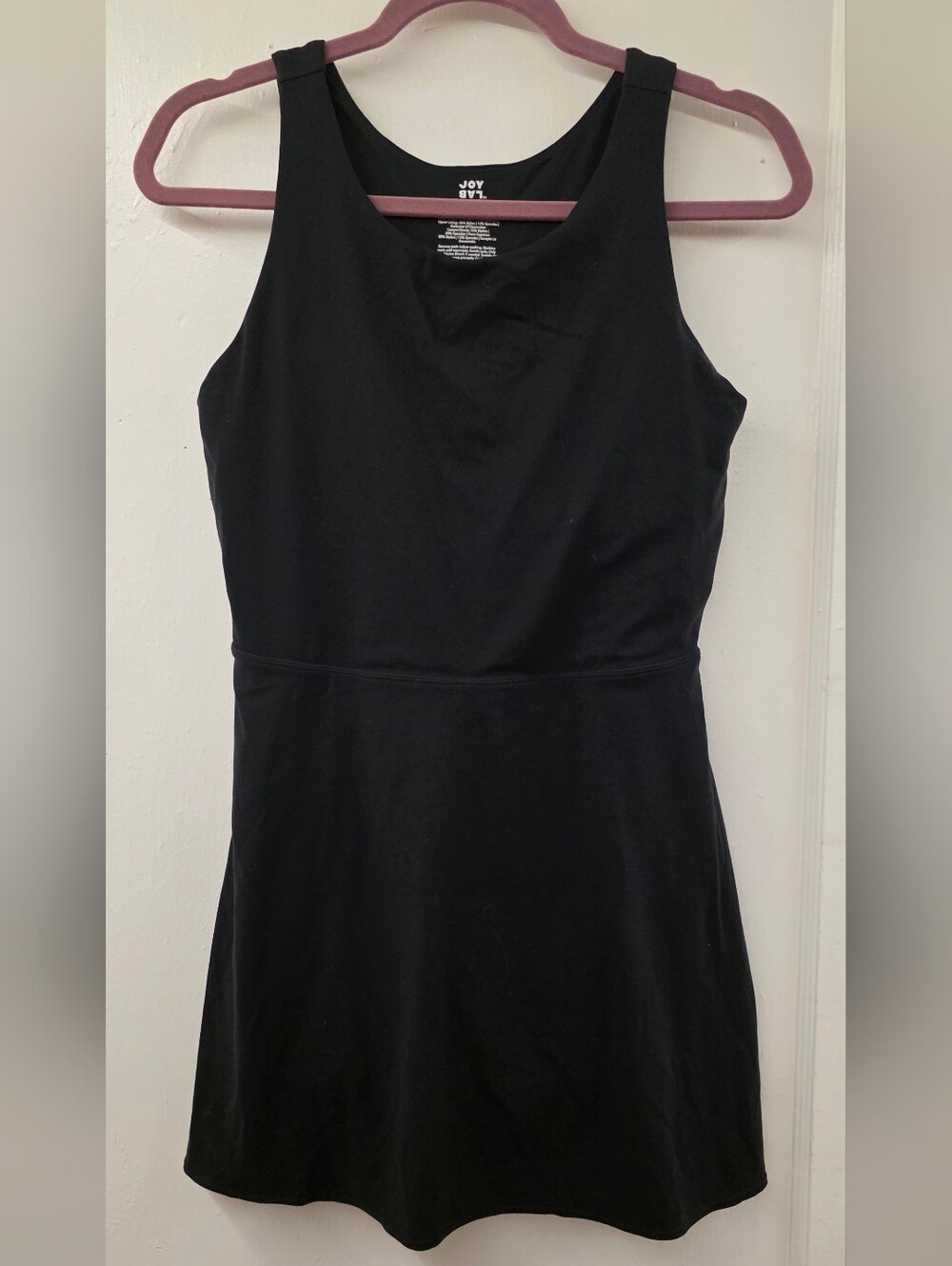 JoyLab Black Athletic Tennis Dress Built In Shorts Open Back M